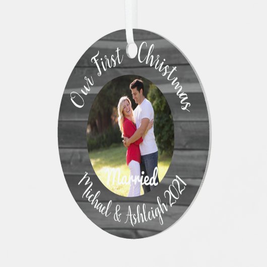 Eerste kersthuwelijk metalen ornament (Voorkant links)