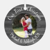 Eerste kersthuwelijk metalen ornament (Achterkant)