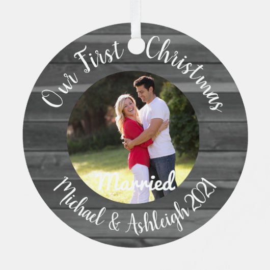 Eerste kersthuwelijk metalen ornament (Achterkant)