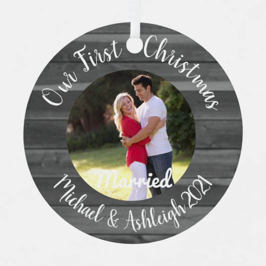 Eerste kersthuwelijk metalen ornament (Voorkant)