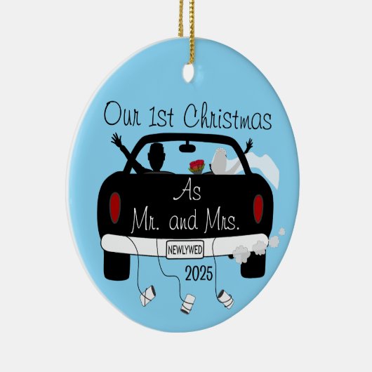 Eerste kersthuwelijkspaar keramisch ornament (Rechts)