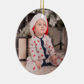 Eerste kerstjaar Aangepast jaar Fotoversiering Keramisch Ornament (Rechts)