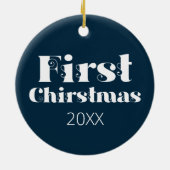 Eerste kerstjaar Aangepast jaar Fotoversiering Keramisch Ornament (Achterkant)