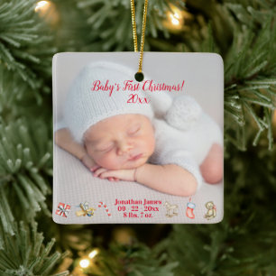 Eerste kerstjaar Baby Keramisch Ornament
