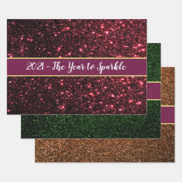 Eerste kerstjaar met Red Green Gold 3-pc, nieuw ja Inpakpapier Vel