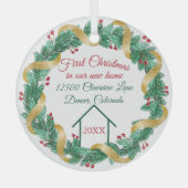 Eerste kerstjaar Nieuw thuislegant persoonlijk jaa Glas Ornament (Voorkant)