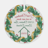 Eerste kerstjaar Nieuw thuislegant persoonlijk jaa Glas Ornament (Achterkant)