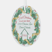 Eerste kerstjaar Nieuw thuislegant persoonlijk jaa Glas Ornament (Voorkant links)