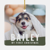 Eerste kerstjaar op maat met moderne foto keramisch ornament (Achterkant)