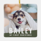 Eerste kerstjaar op maat met moderne foto keramisch ornament (Voorkant)