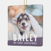 Eerste kerstjaar op maat met moderne foto keramisch ornament (Links)