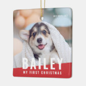 Eerste kerstjaar op maat met moderne foto keramisch ornament (Links)