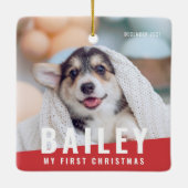 Eerste kerstjaar op maat met moderne foto keramisch ornament (Achterkant)