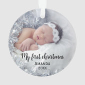 Eerste kerstjaar van Cute baby Ornament (achterkant)