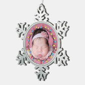 Eerste kerstjaar van Cute baby Tin Sneeuwvlok Ornament (Rechts)