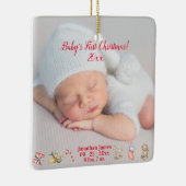 Eerste kerstjaar van de baby keramisch ornament (Rechts)