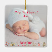 Eerste kerstjaar van de baby keramisch ornament (Achterkant)