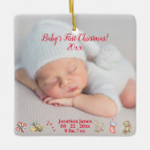 Eerste kerstjaar van de baby keramisch ornament (Voorkant)