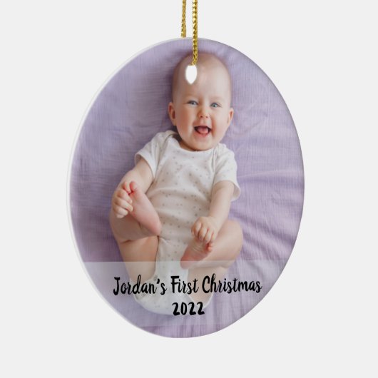 Eerste kerstjaar van de baby keramisch ornament (Rechts)