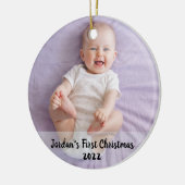 Eerste kerstjaar van de baby keramisch ornament (Links)