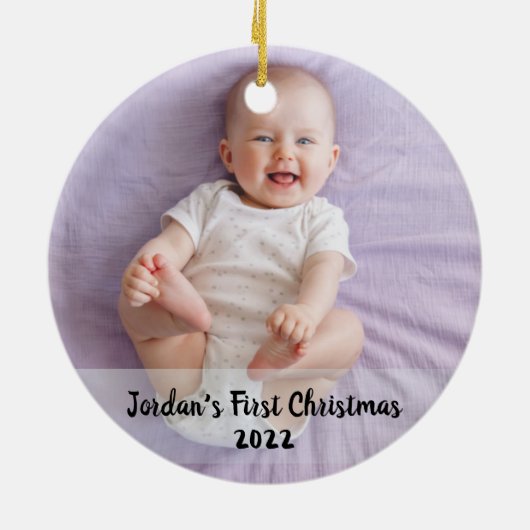 Eerste kerstjaar van de baby keramisch ornament (Achterkant)