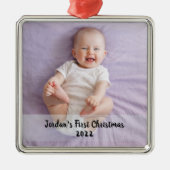 Eerste kerstjaar van de baby metalen ornament (Voorkant)