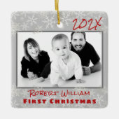 Eerste kerstjongetje met dubbelzijdig sieraad keramisch ornament (Voorkant)