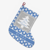 Eerste kerstjongetje Pastel Blue, op maat gemaakt Grote Kerstsok (Voorkant (Hangend))