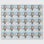 Eerste kerstjongetje Persoonlijke foto 2022 Cadeaupapier (Vlak)