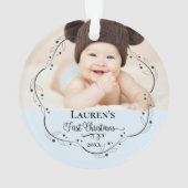 Eerste kerstkaarfoto Baby Ornament (achterkant)