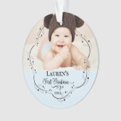 Eerste kerstkaarfoto Baby Ornament (voorkant)