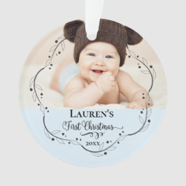 Eerste kerstkaarfoto Baby Ornament
