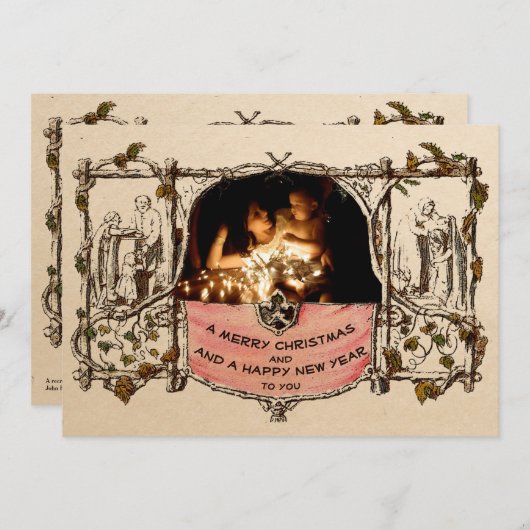 Eerste kerstkaart (1873) (Voorkant / Achterkant)