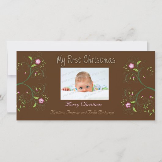 Eerste kerstkaart met foto (Voorkant)