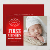 Eerste kerstkaart met persoonlijk Afbeelding (Voorkant / Achterkant)