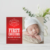 Eerste kerstkaart met persoonlijk Afbeelding (Staand voorkant)