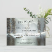 Eerste kerstkaart QR Code Foto: Winter Opslaan op Save The Date (Staand voorkant)