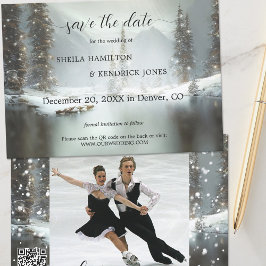 Eerste kerstkaart QR Code Foto: Winter Opslaan op  Save The Date