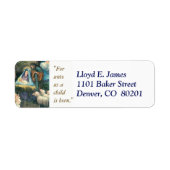 Eerste kerstkaart — Terugzendadres label (Voorkant)