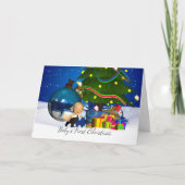 Eerste kerstkaart van de baby met een lieve kleine feestdagen kaart (Voorkant)