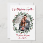 Eerste kerstkaart van het paar kaart (Voorkant)