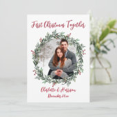 Eerste kerstkaart van het paar kaart (Staand voorkant)