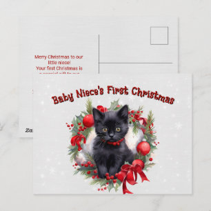 Eerste kerstkaart voor baby nichtje feestdagenkaart