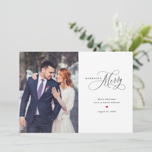 Eerste kerstkaart voor getrouwde en vrolijke Pas g (Staand voorkant)