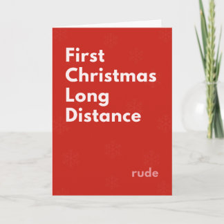 Eerste kerstkaart voor relaties over lange afstand kaart