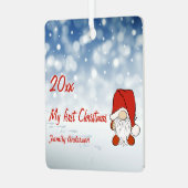 Eerste Kerstkabouters foto Metal Square Ornament (Voorkant links)