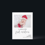 Eerste Kerstkalligrafie Foto Briefkaart<br><div class="desc">Eerste Kerstkalligrafie Foto Briefkaart Moderne enkele foto op de voorzijde eerste kerstfoto briefkaart met een modern monoline kalligrafie woord eerste Kerstmis en kleine kerstboomtekening. Uw kerstgroet verschijnt op de achterkant. Dit moderne eerste kerstfoto-briefkaart is een lieve manier om familie en vrienden een kerstgroet te sturen met de foto van uw...</div>