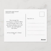 Eerste Kerstkalligrafie Foto Briefkaart (Achterkant)
