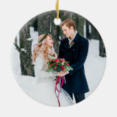 Eerste kerstkalligrafie PINA PHOTO BACK Keramisch Ornament (Achterkant)