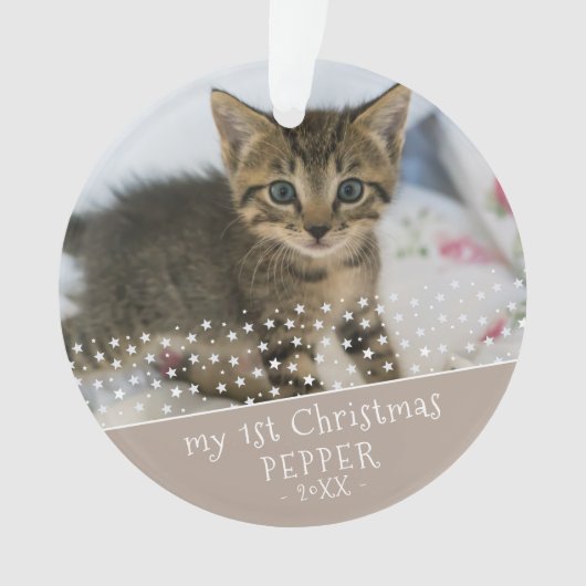 Eerste kerstkat foto Keepomwille Ornament (voorkant)